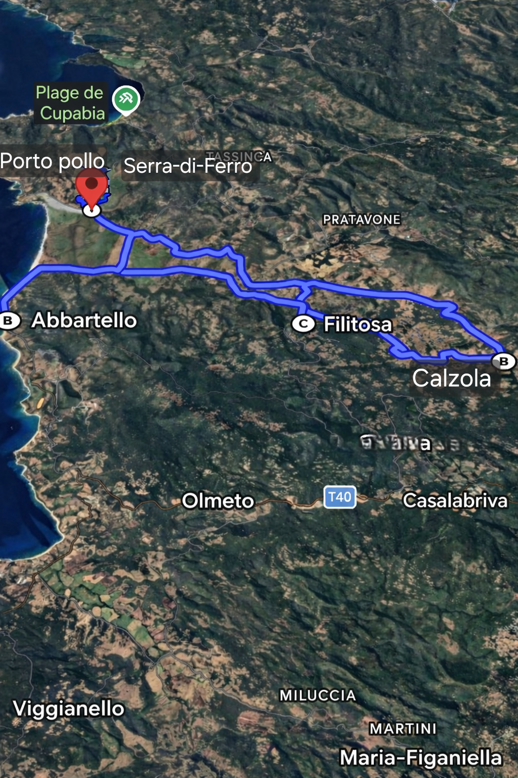 Itinéraire vélo électrique Abbartello Filitosa Calzola